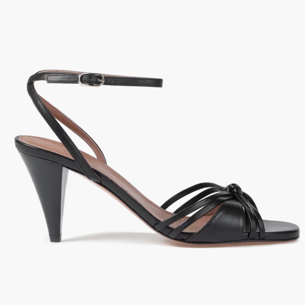 BA&SH knotted open almond toe buckle-fastening ankle strap leather NWT
